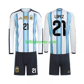 Billige Fotballdrakter Argentina Jose Manuel Lopez 21 Barn Hjemmedraktsett World Cup 2026 Langermet